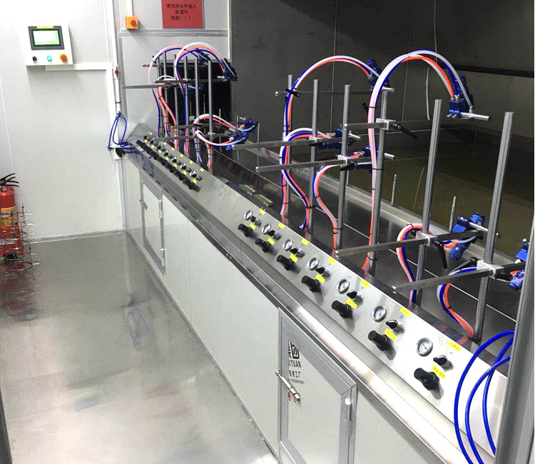 化妆品 笔刷地轨喷漆线